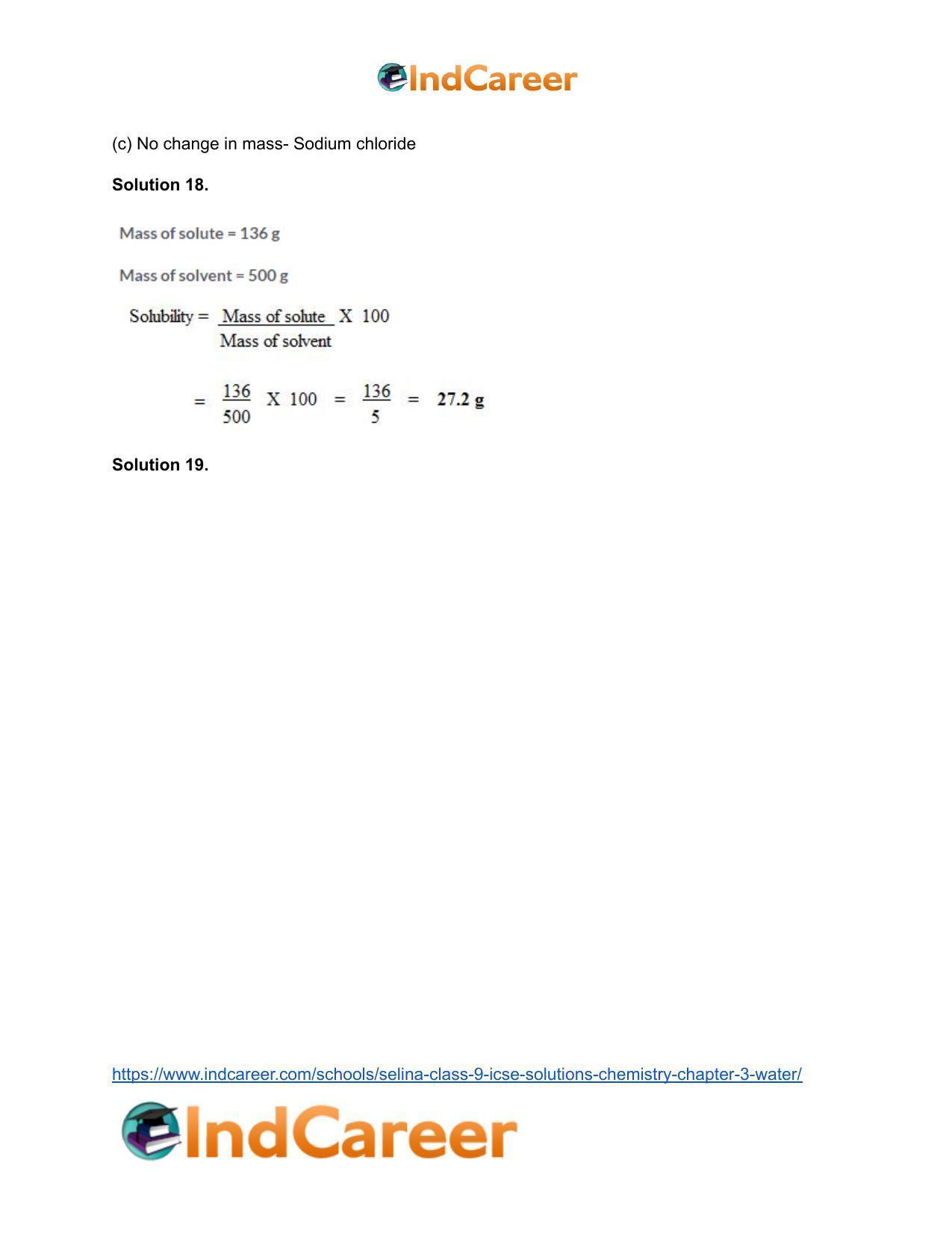 Selina Class 9 ICSE Solutions Chemistry : Chapter 3- Water - Page 19