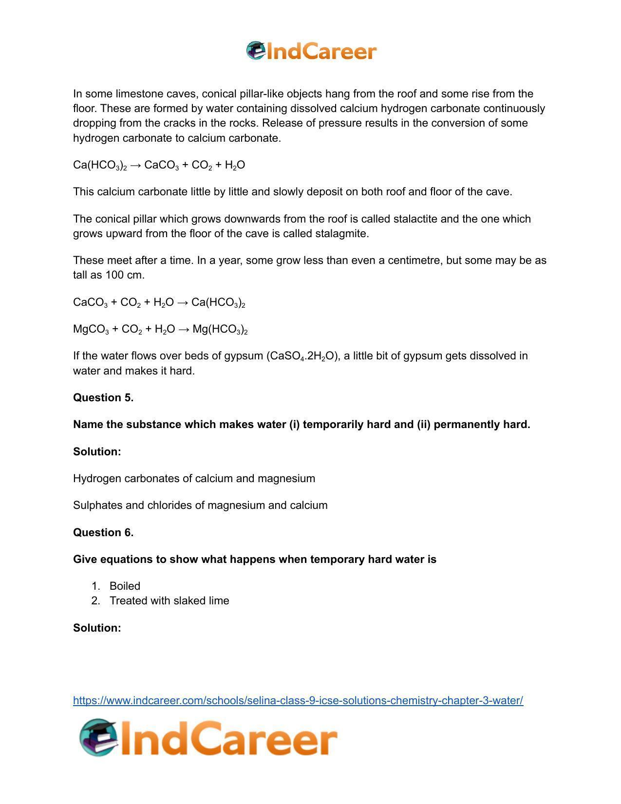Selina Class 9 ICSE Solutions Chemistry : Chapter 3- Water - Page 25