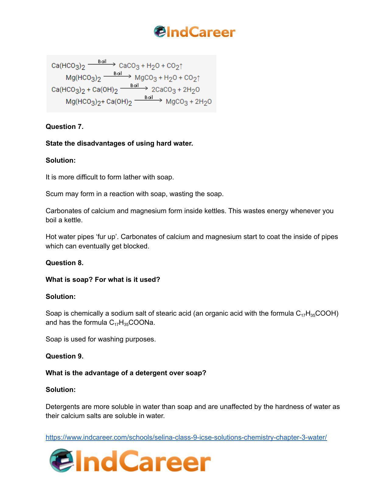 Selina Class 9 ICSE Solutions Chemistry : Chapter 3- Water - Page 26