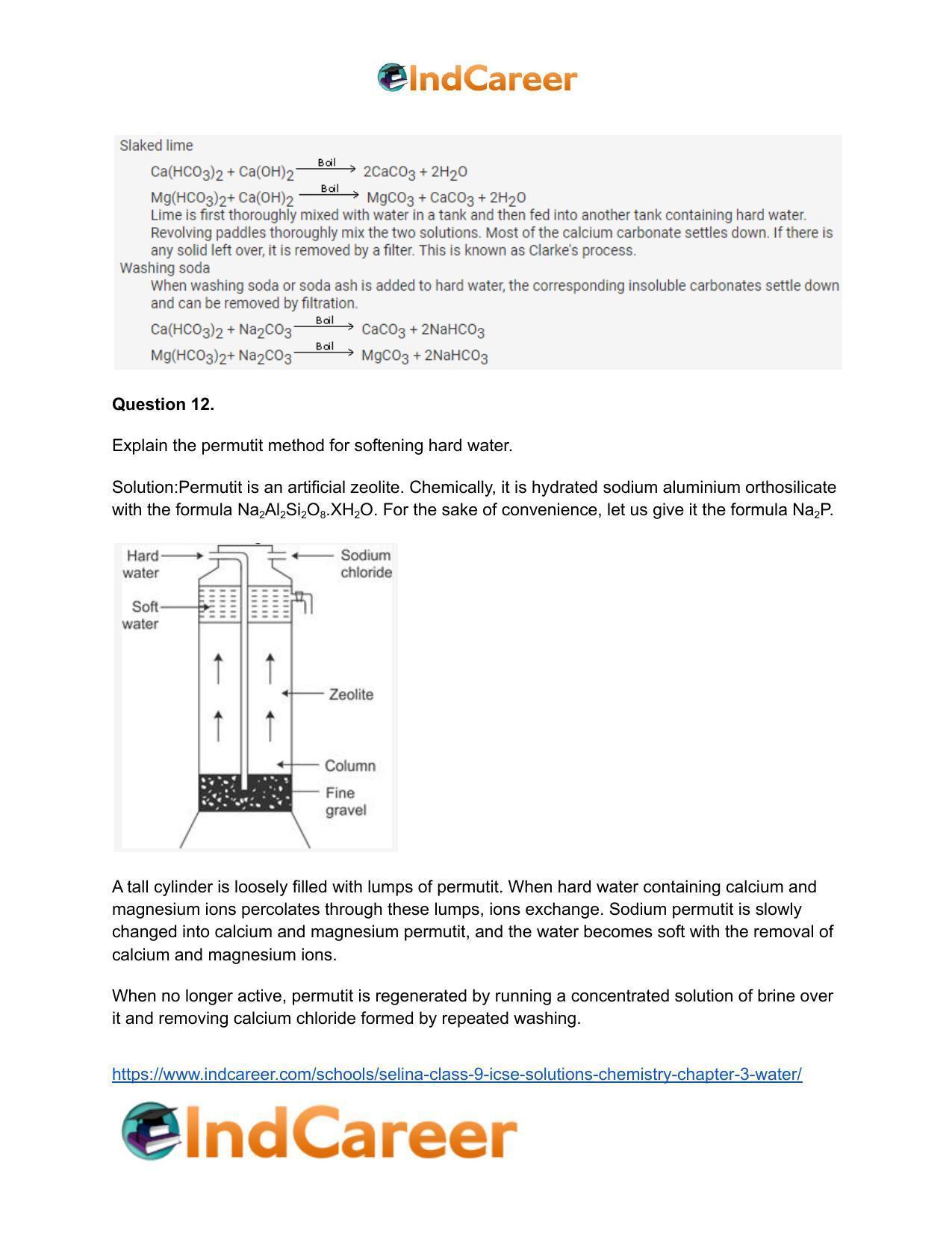 Selina Class 9 ICSE Solutions Chemistry : Chapter 3- Water - Page 28