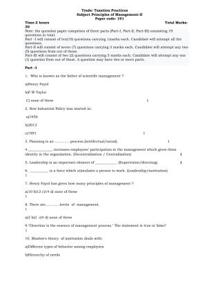 PSEB Class 12 Texation practice (Vocational Stream) Model Papers 2025