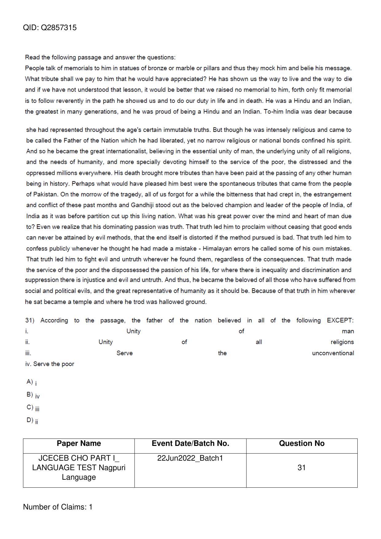 Jharkhand ANM GNM (NECE) 2022 Question Paper - Page 115