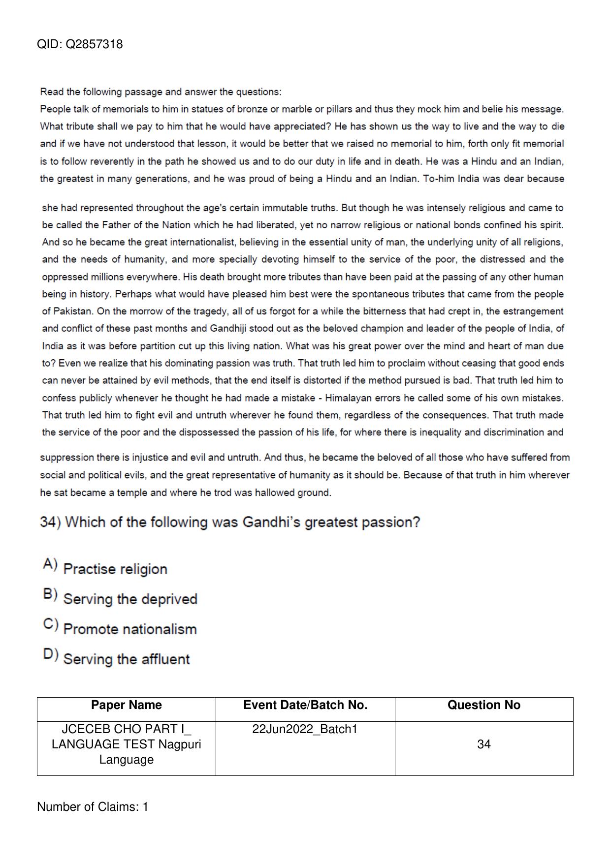 Jharkhand ANM GNM (NECE) 2022 Question Paper - Page 121