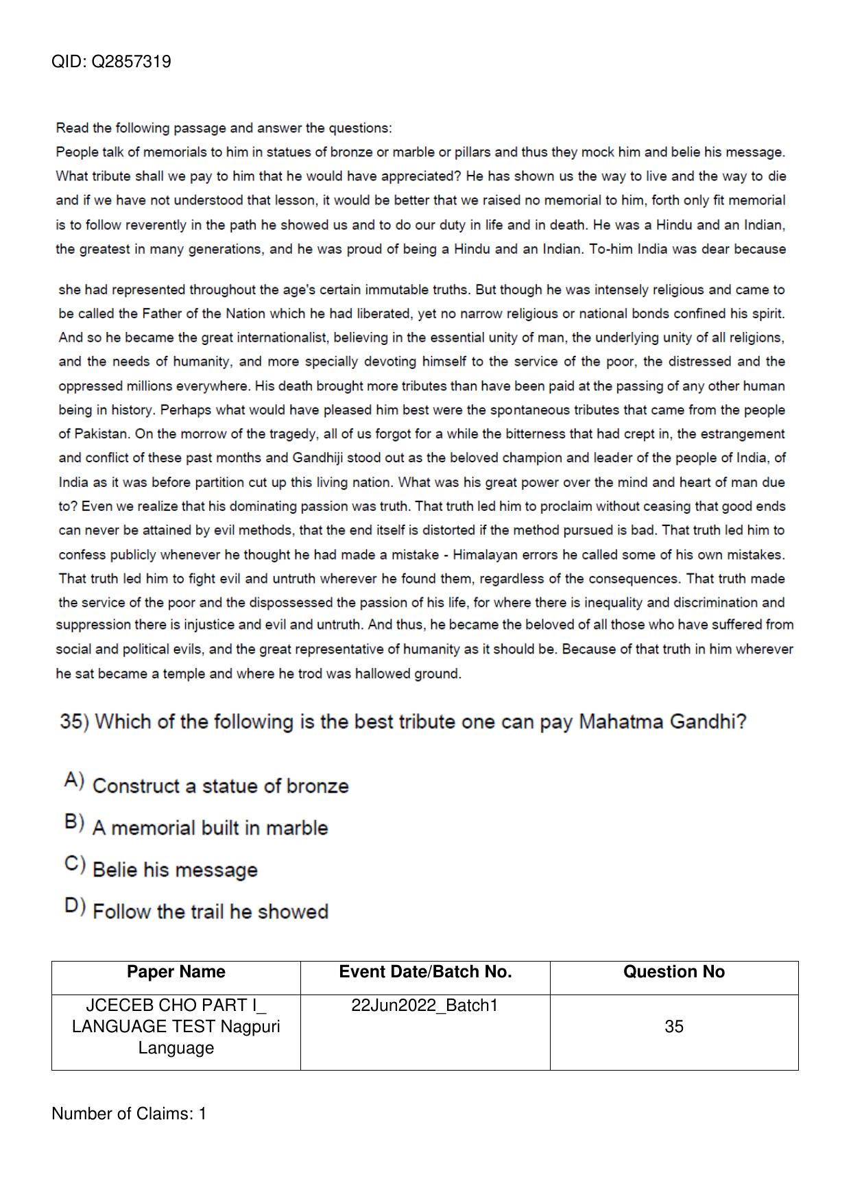 Jharkhand ANM GNM (NECE) 2022 Question Paper - Page 123