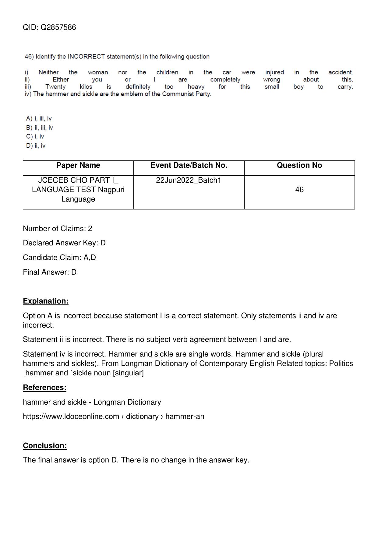 Jharkhand ANM GNM (NECE) 2022 Question Paper - Page 135