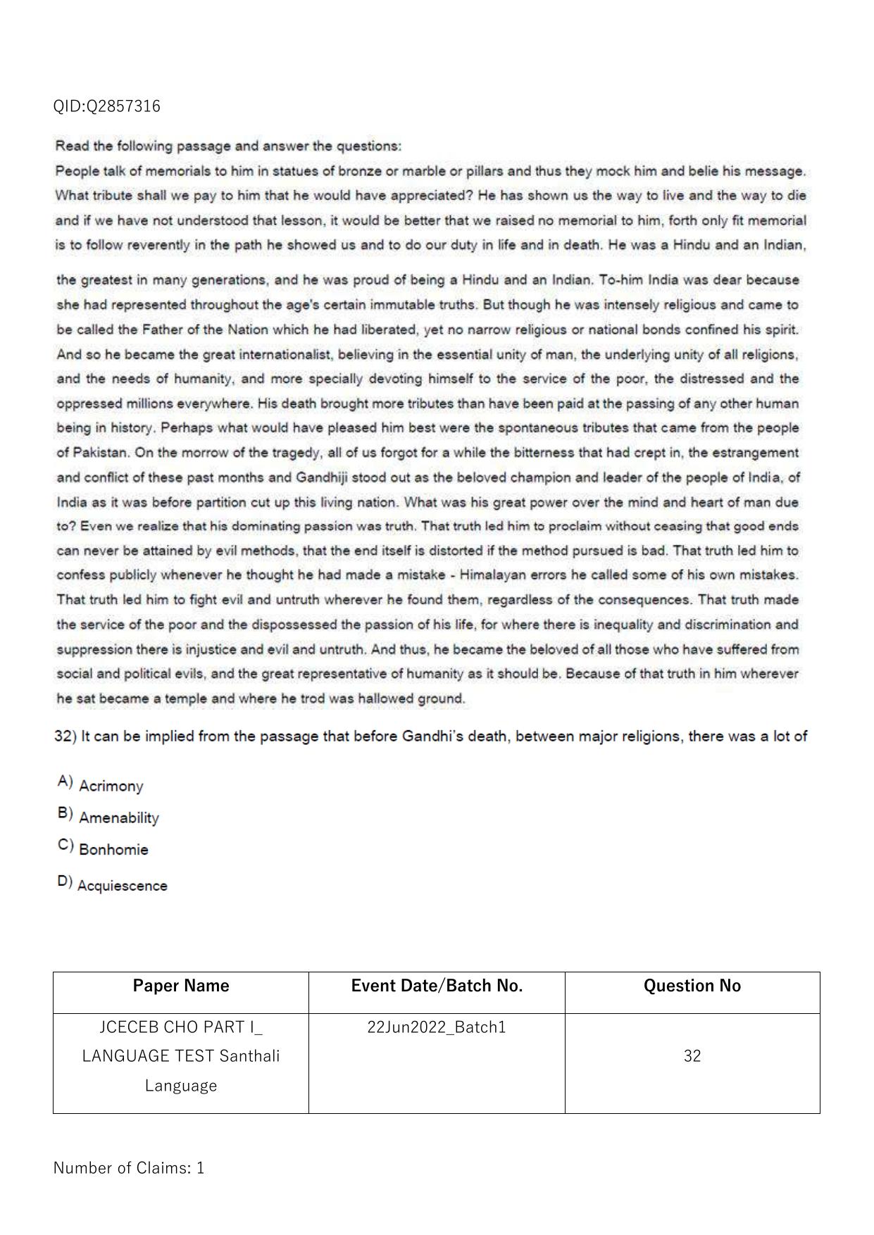 Jharkhand ANM GNM (NECE) 2022 Question Paper - Page 221
