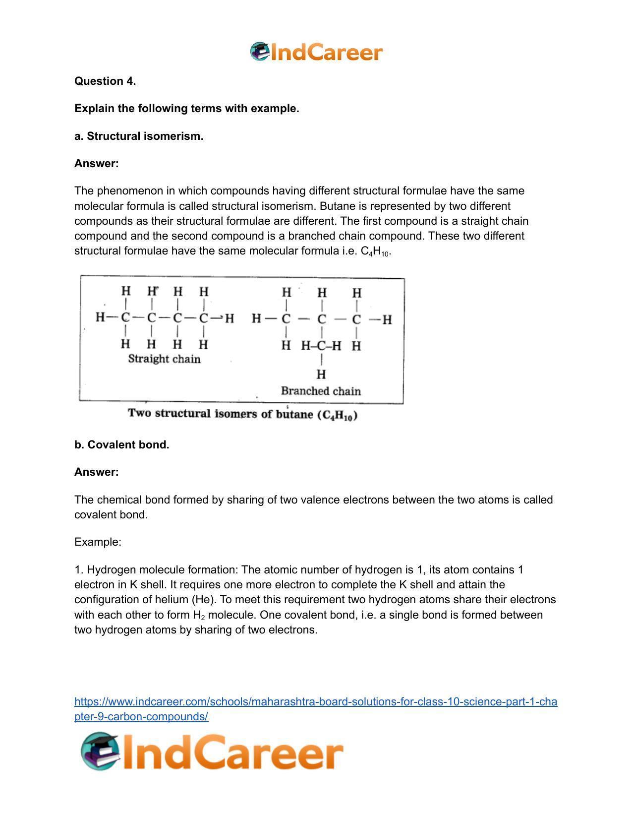 Maharashtra Board Solutions for Class 10- Science (Part 1): Chapter 9- Carbon Compounds - Page 5