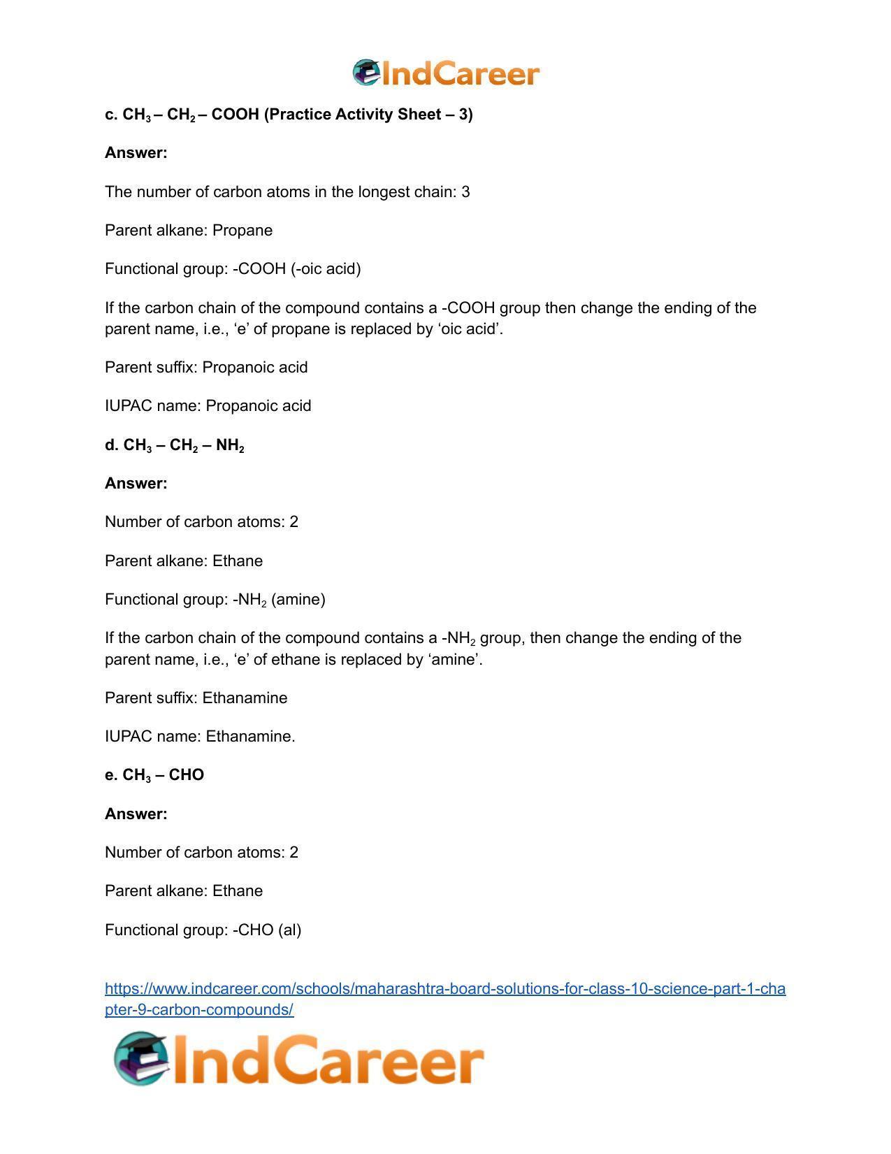 Maharashtra Board Solutions for Class 10- Science (Part 1): Chapter 9- Carbon Compounds - Page 10