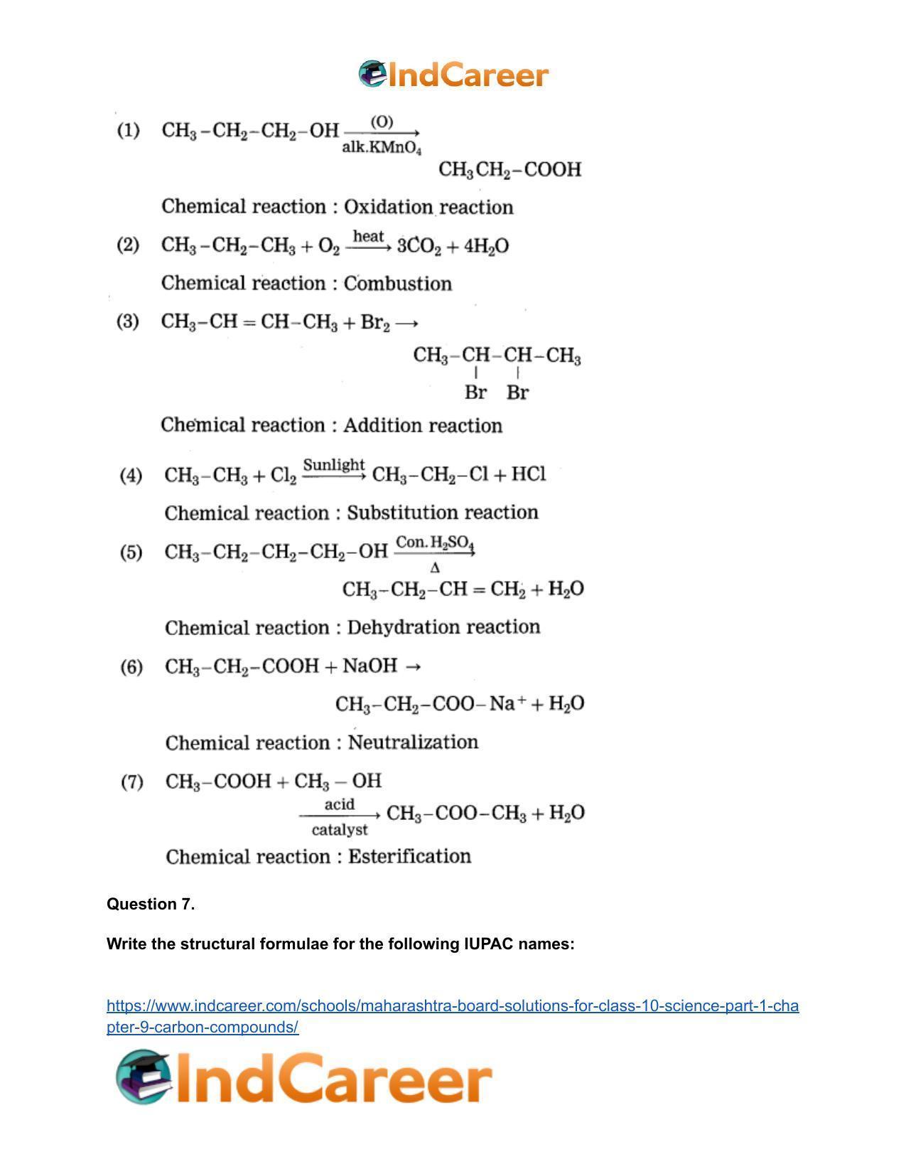 Maharashtra Board Solutions for Class 10- Science (Part 1): Chapter 9- Carbon Compounds - Page 13