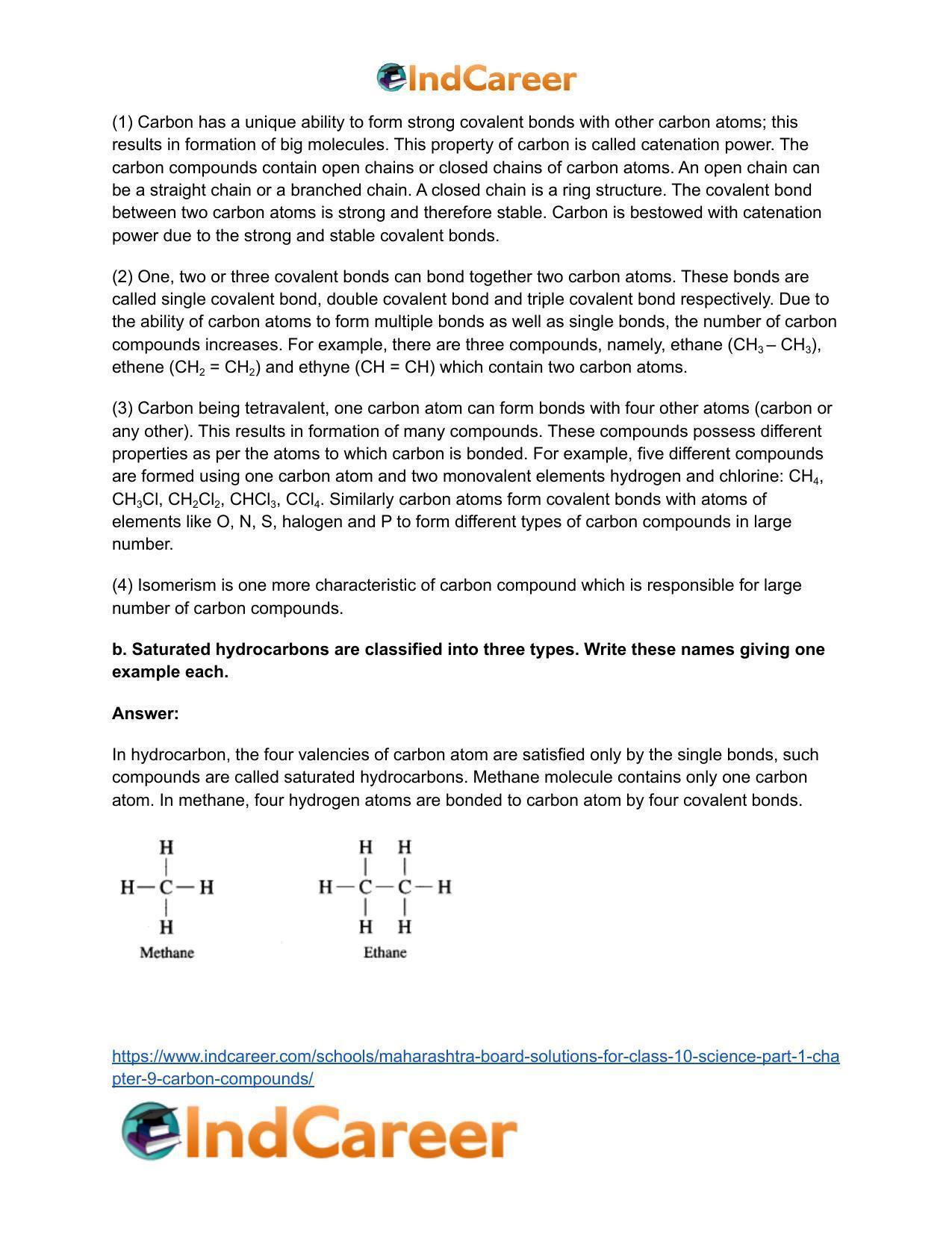 Maharashtra Board Solutions for Class 10- Science (Part 1): Chapter 9- Carbon Compounds - Page 20