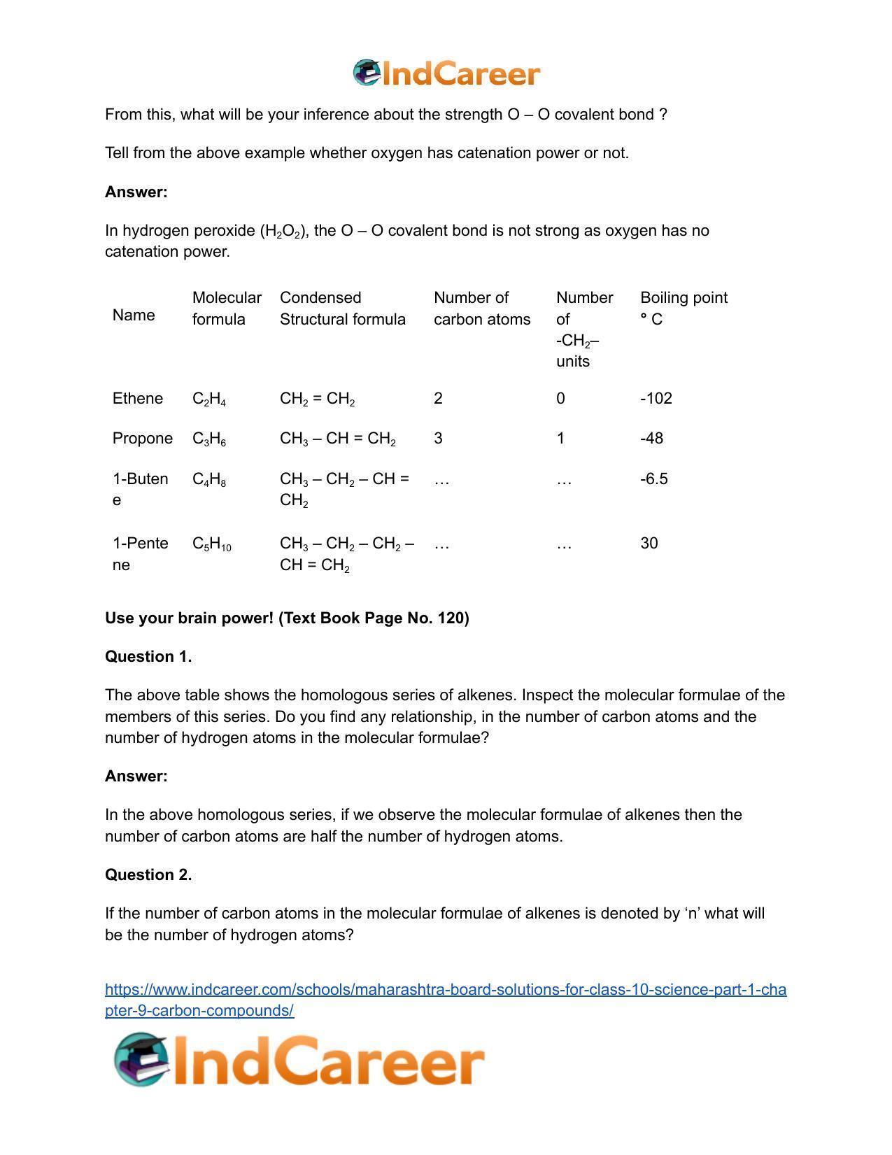 Maharashtra Board Solutions for Class 10- Science (Part 1): Chapter 9- Carbon Compounds - Page 27