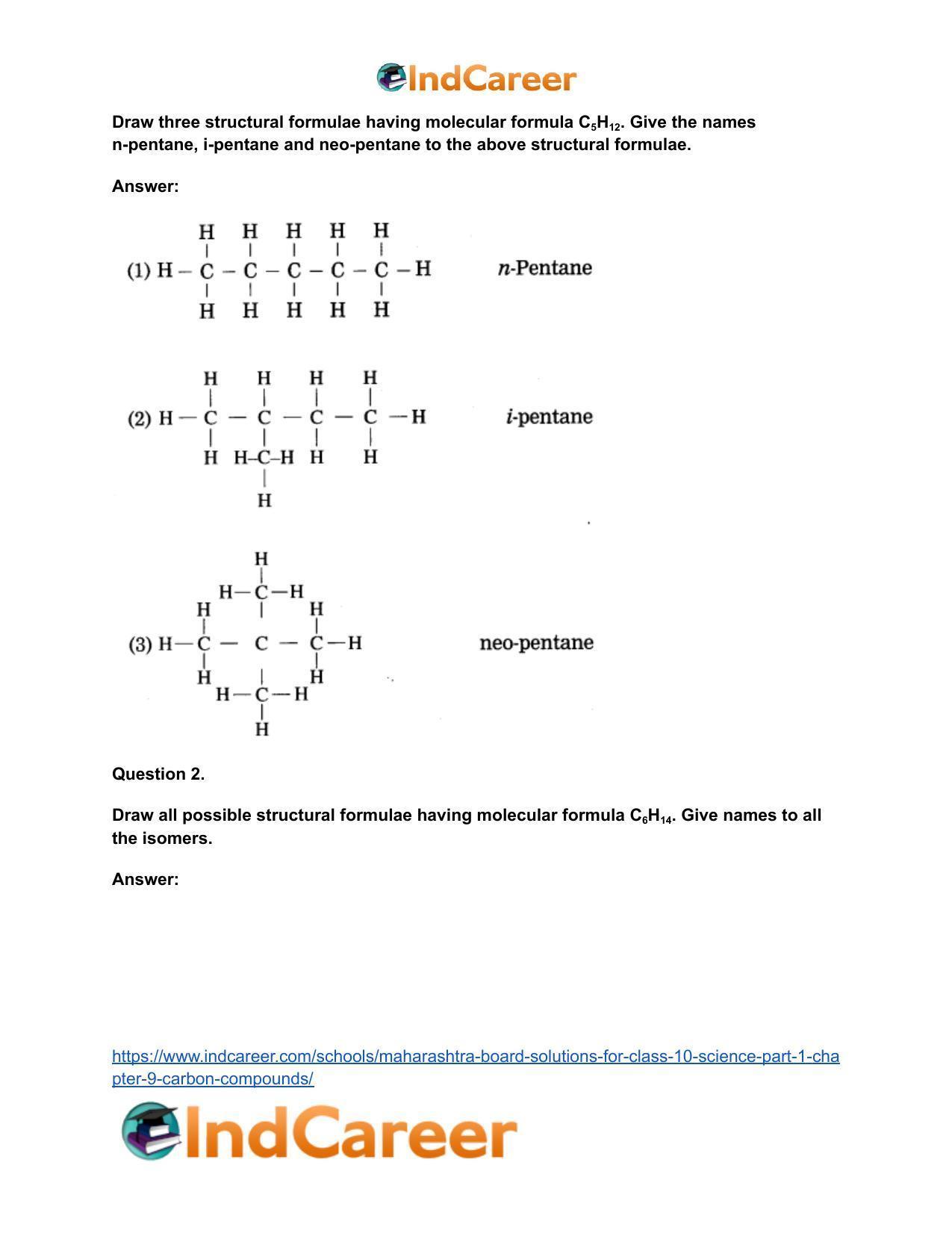 Maharashtra Board Solutions for Class 10- Science (Part 1): Chapter 9- Carbon Compounds - Page 30