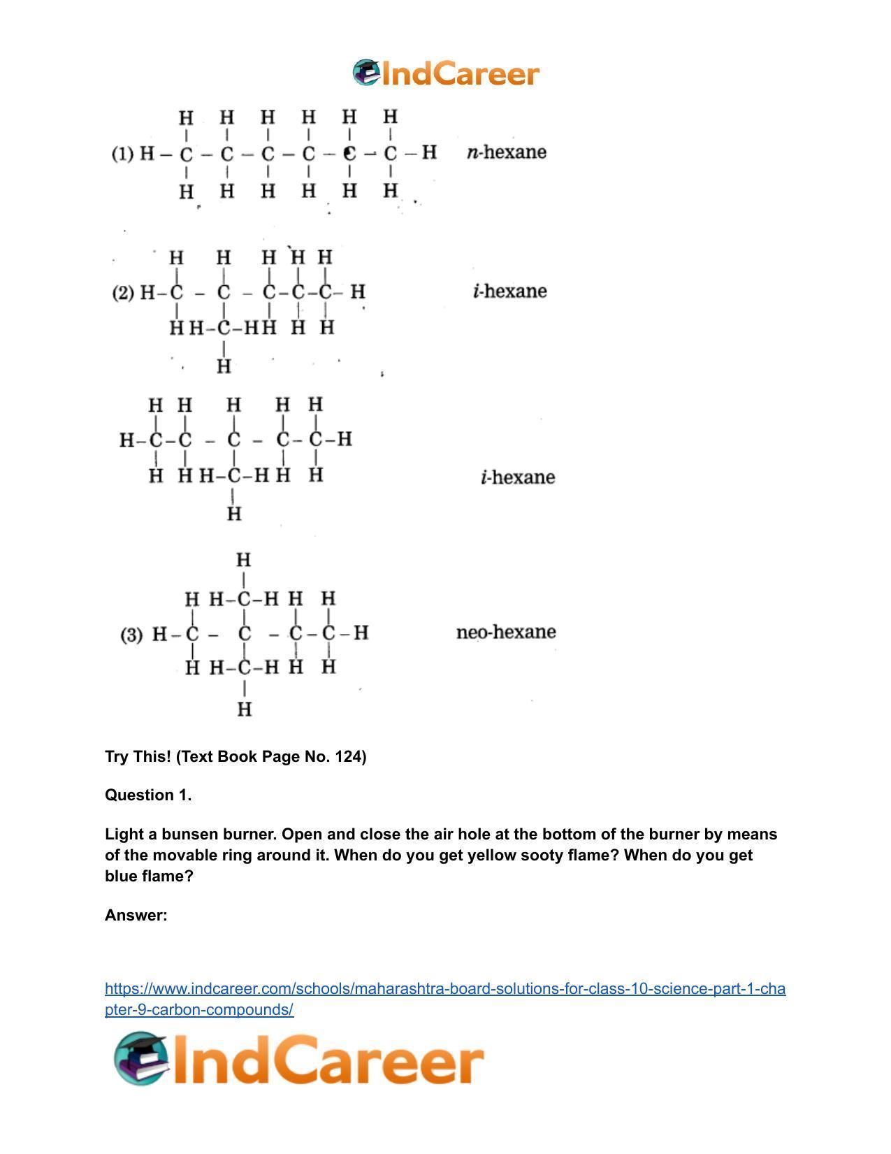 Maharashtra Board Solutions for Class 10- Science (Part 1): Chapter 9- Carbon Compounds - Page 31