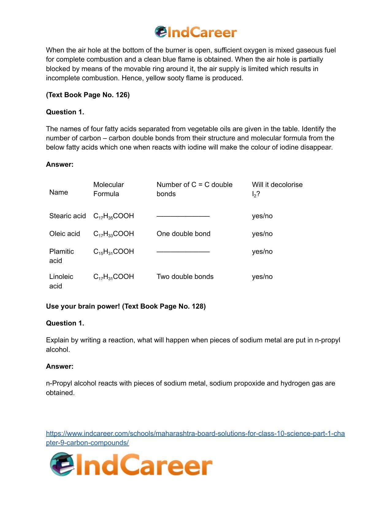 Maharashtra Board Solutions for Class 10- Science (Part 1): Chapter 9- Carbon Compounds - Page 32