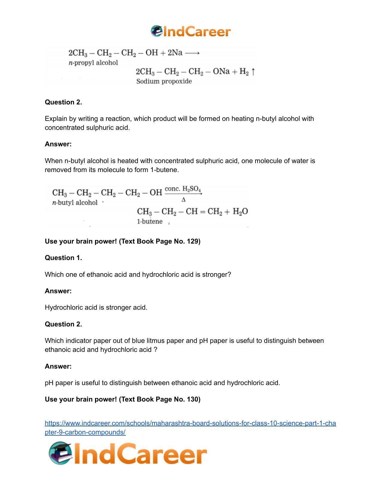 Maharashtra Board Solutions for Class 10- Science (Part 1): Chapter 9- Carbon Compounds - Page 33