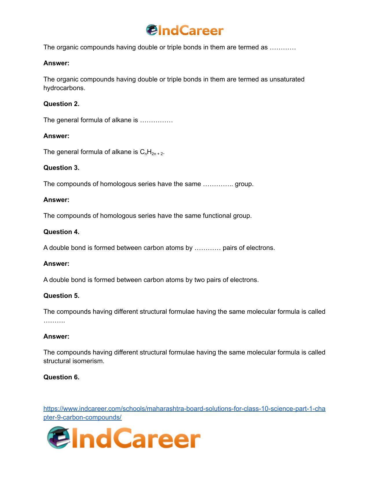 Maharashtra Board Solutions for Class 10- Science (Part 1): Chapter 9- Carbon Compounds - Page 42