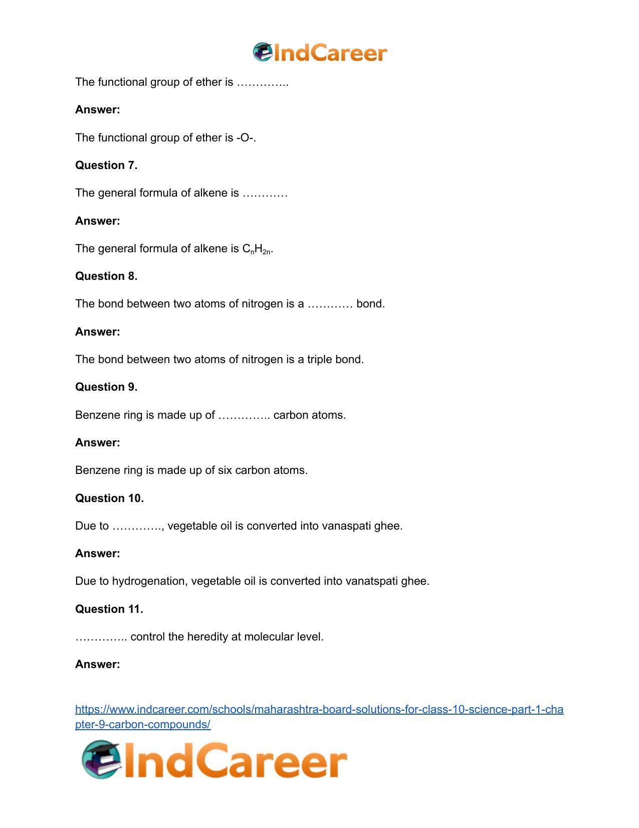 Maharashtra Board Solutions for Class 10- Science (Part 1): Chapter 9- Carbon Compounds - Page 43