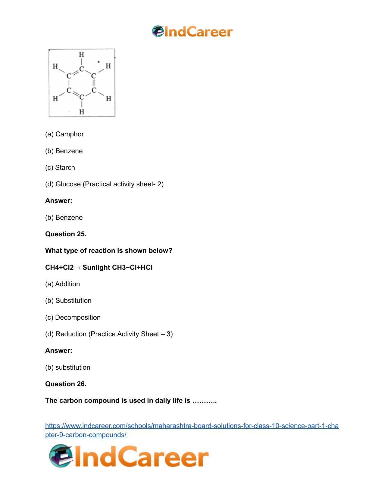 Maharashtra Board Solutions for Class 10- Science (Part 1): Chapter 9- Carbon Compounds - Page 54
