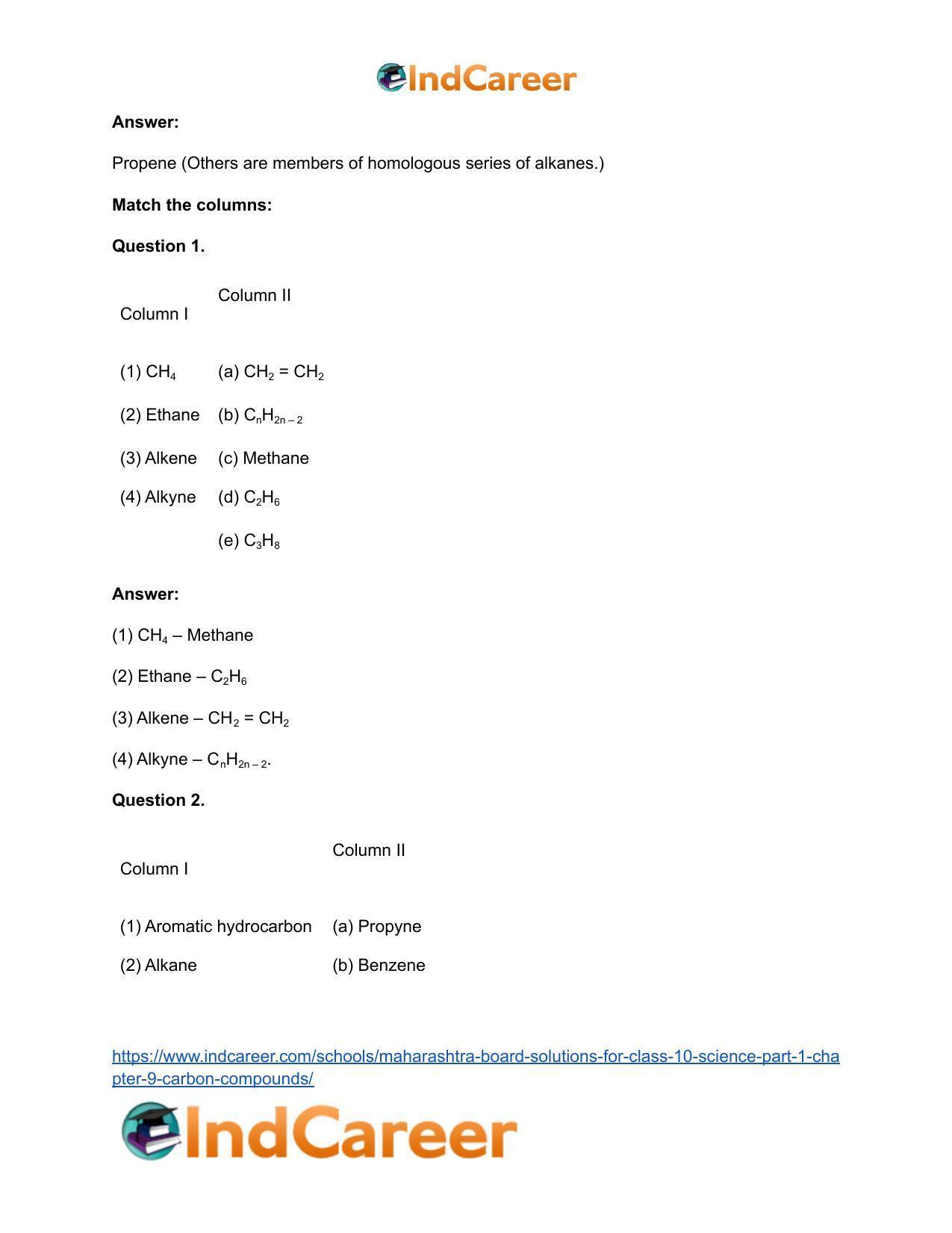 Maharashtra Board Solutions for Class 10- Science (Part 1): Chapter 9- Carbon Compounds - Page 60