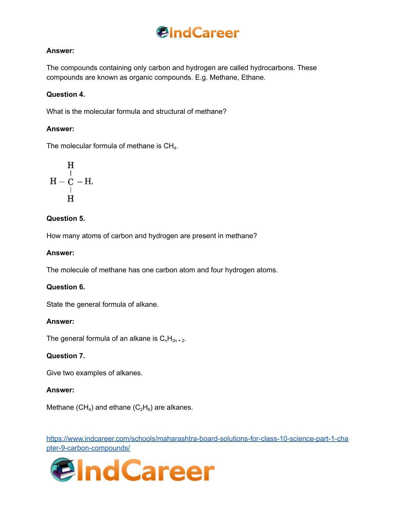 Maharashtra Board Solutions for Class 10- Science (Part 1): Chapter 9- Carbon Compounds - Page 70