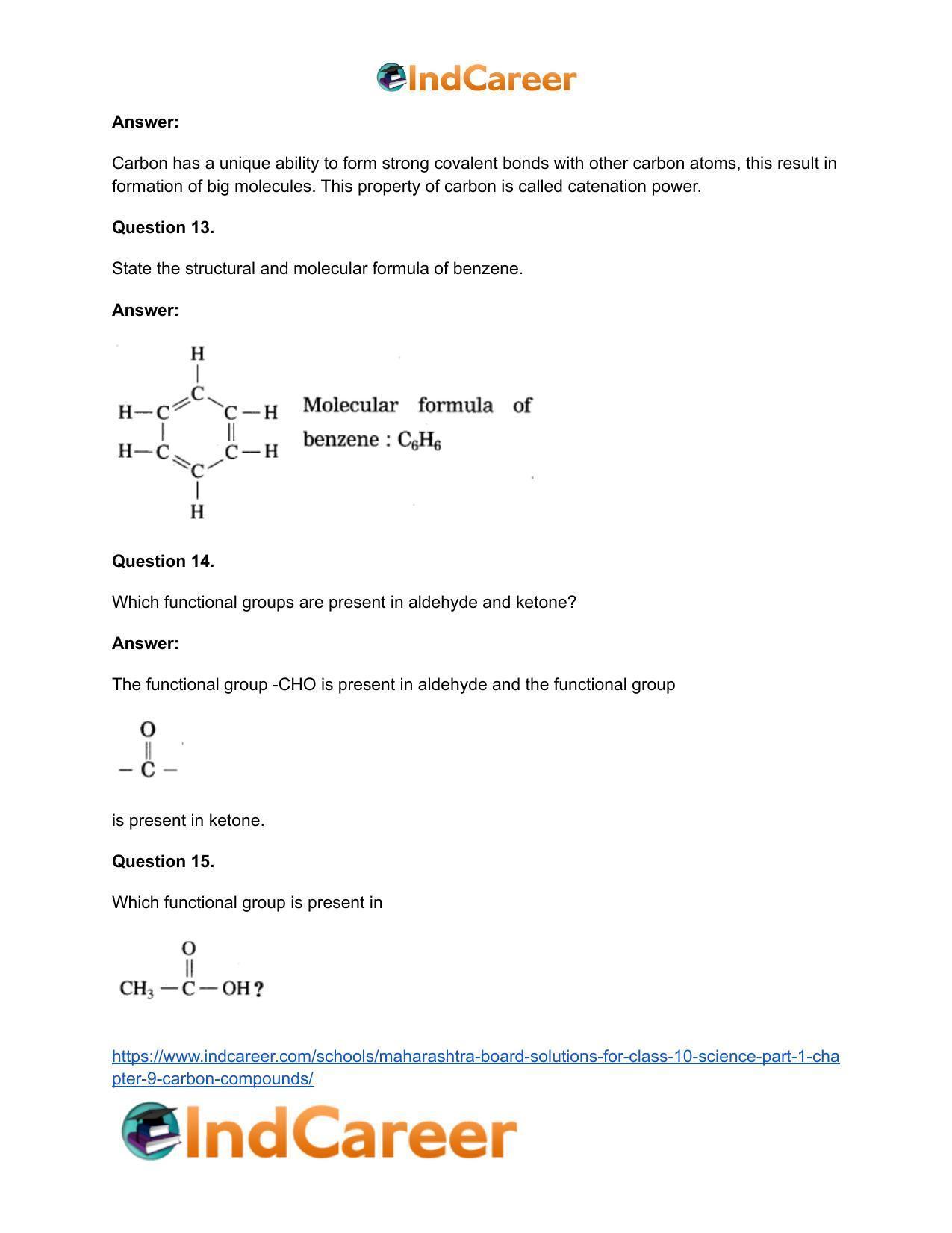 Maharashtra Board Solutions for Class 10- Science (Part 1): Chapter 9- Carbon Compounds - Page 72