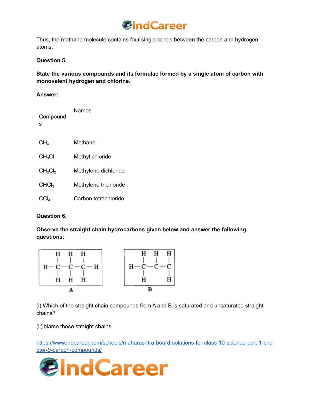 Maharashtra Board Solutions for Class 10- Science (Part 1): Chapter 9- Carbon Compounds - Page 80