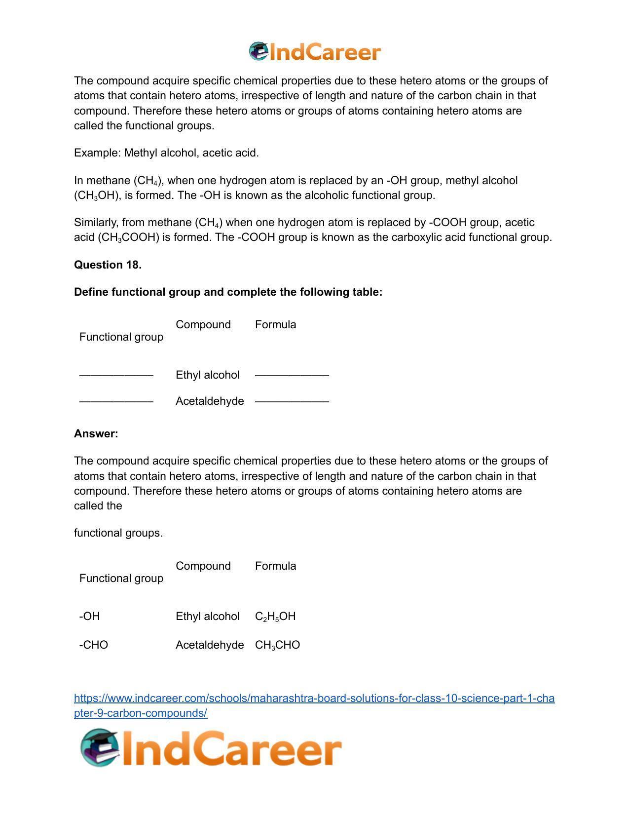 Maharashtra Board Solutions for Class 10- Science (Part 1): Chapter 9- Carbon Compounds - Page 87