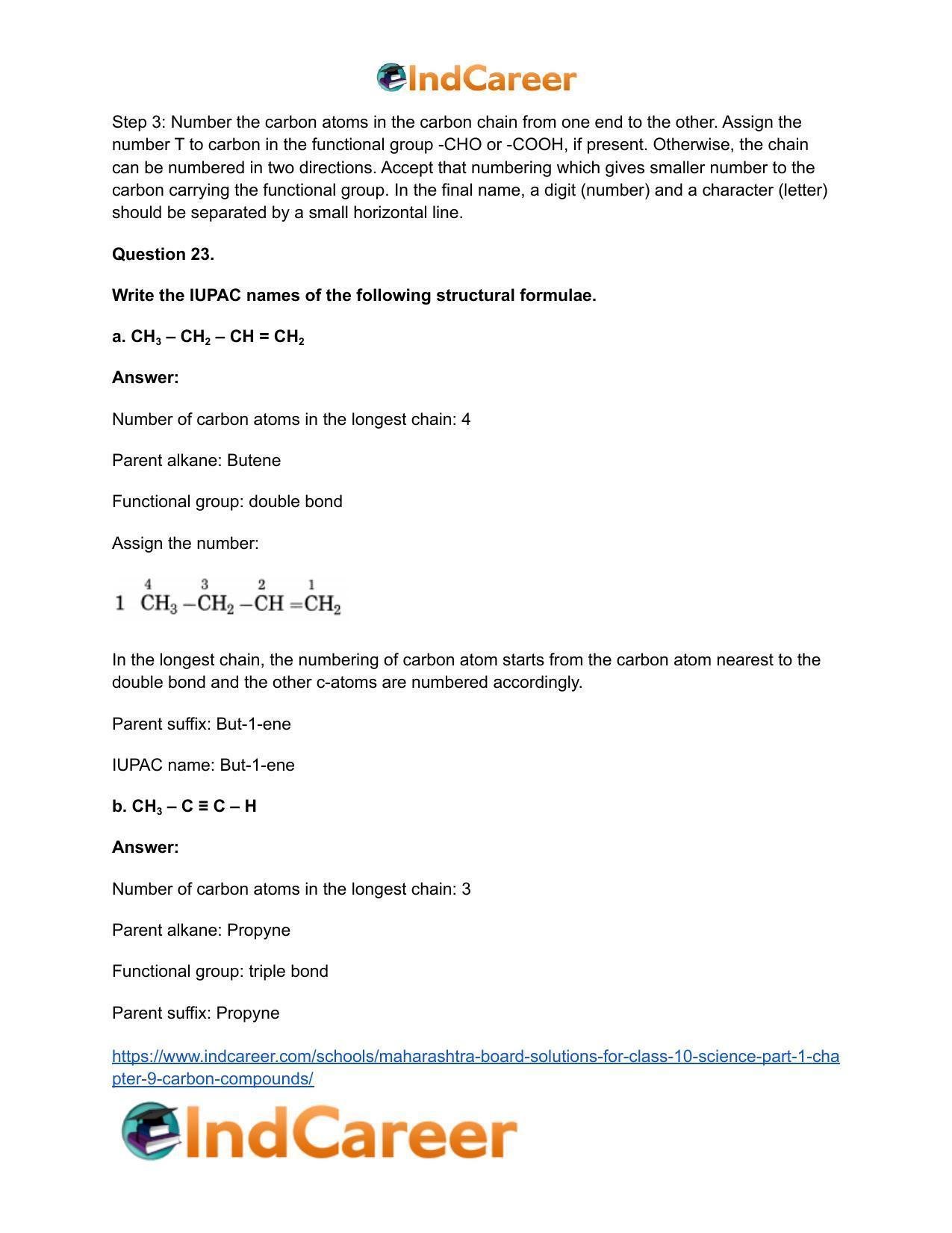 Maharashtra Board Solutions for Class 10- Science (Part 1): Chapter 9- Carbon Compounds - Page 91
