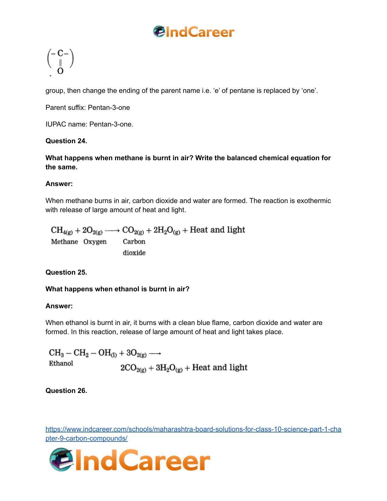 Maharashtra Board Solutions for Class 10- Science (Part 1): Chapter 9- Carbon Compounds - Page 96