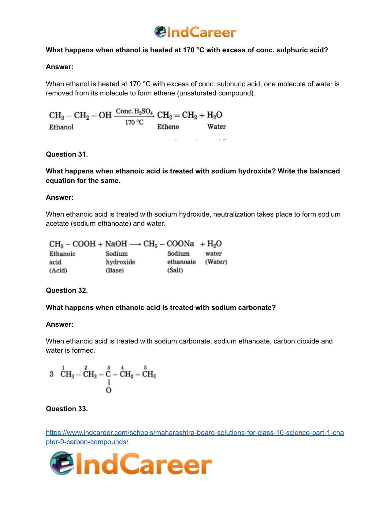 Maharashtra Board Solutions for Class 10- Science (Part 1): Chapter 9- Carbon Compounds - Page 99