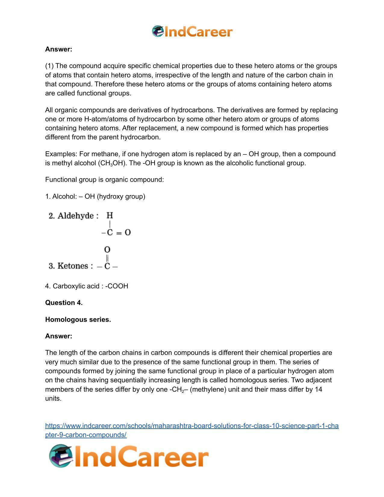 Maharashtra Board Solutions for Class 10- Science (Part 1): Chapter 9- Carbon Compounds - Page 103