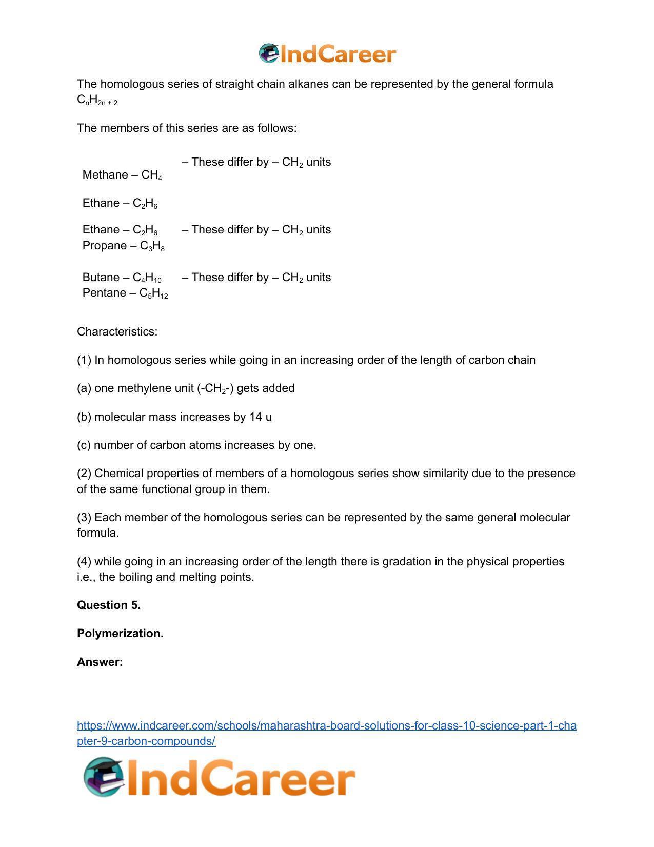 Maharashtra Board Solutions for Class 10- Science (Part 1): Chapter 9- Carbon Compounds - Page 104