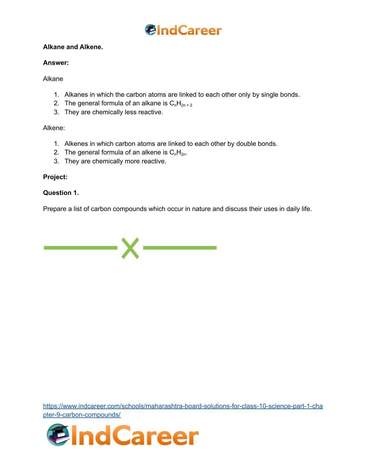 Maharashtra Board Solutions for Class 10- Science (Part 1): Chapter 9- Carbon Compounds - Page 108