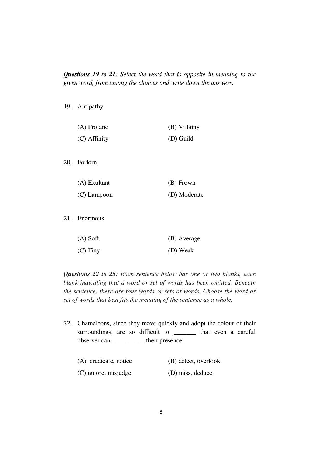 ISI Admission Test M.S (LIS) PLB 2022 Sample Paper - Page 8