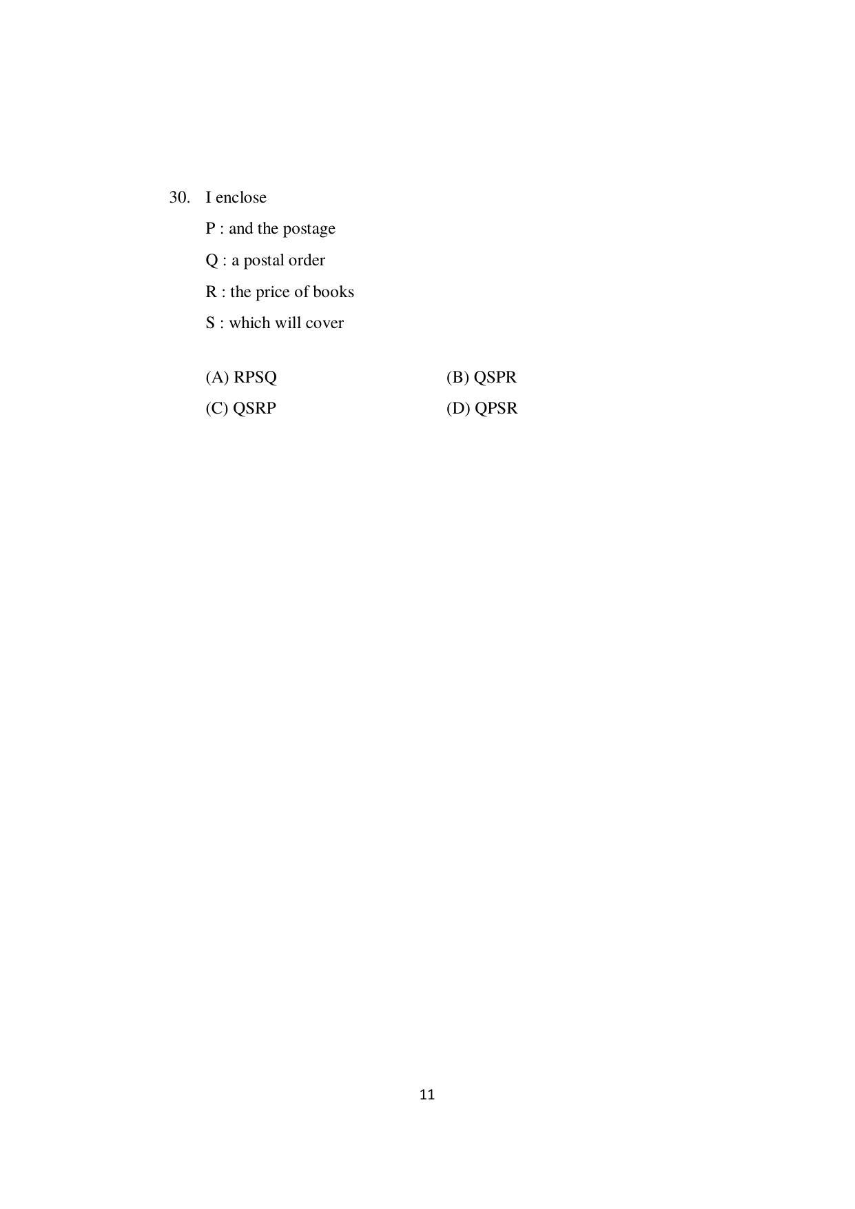 ISI Admission Test M.S (LIS) PLB 2022 Sample Paper - Page 11