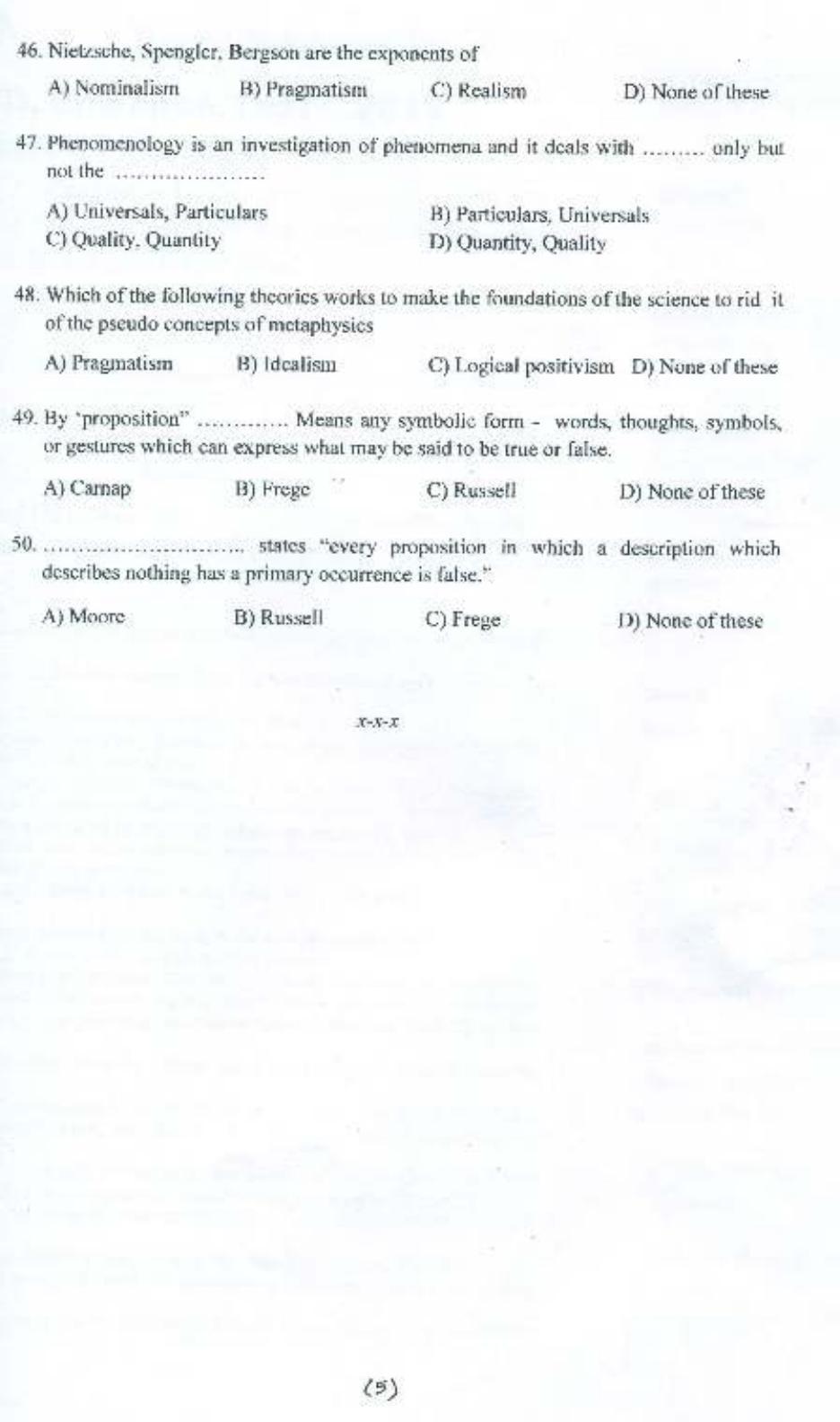 PU MPET Philosophy 2015 Question Paper - Page 6