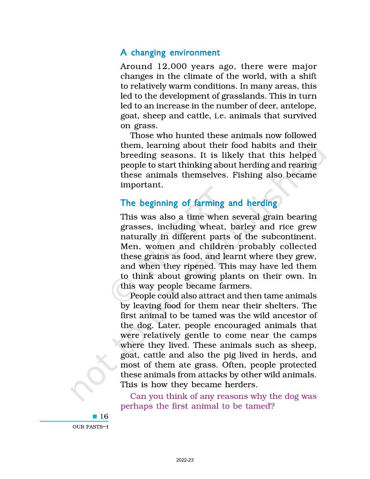 NCERT Book for Class 6 Social Science(History) : Chapter 2-On the Trail of the Earliest People - Page 6