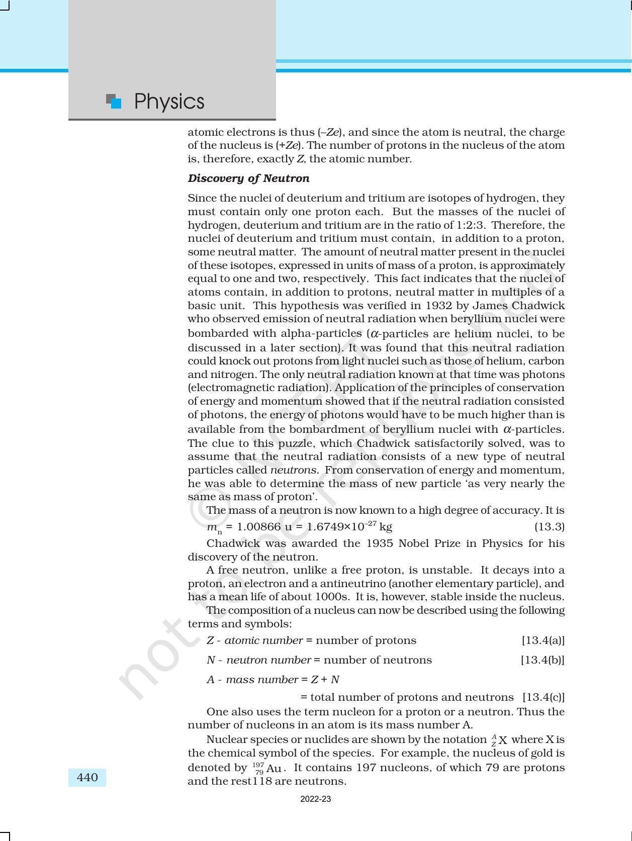 NCERT Book for Class 12 Physics Chapter 13 Nuclei - Page 3