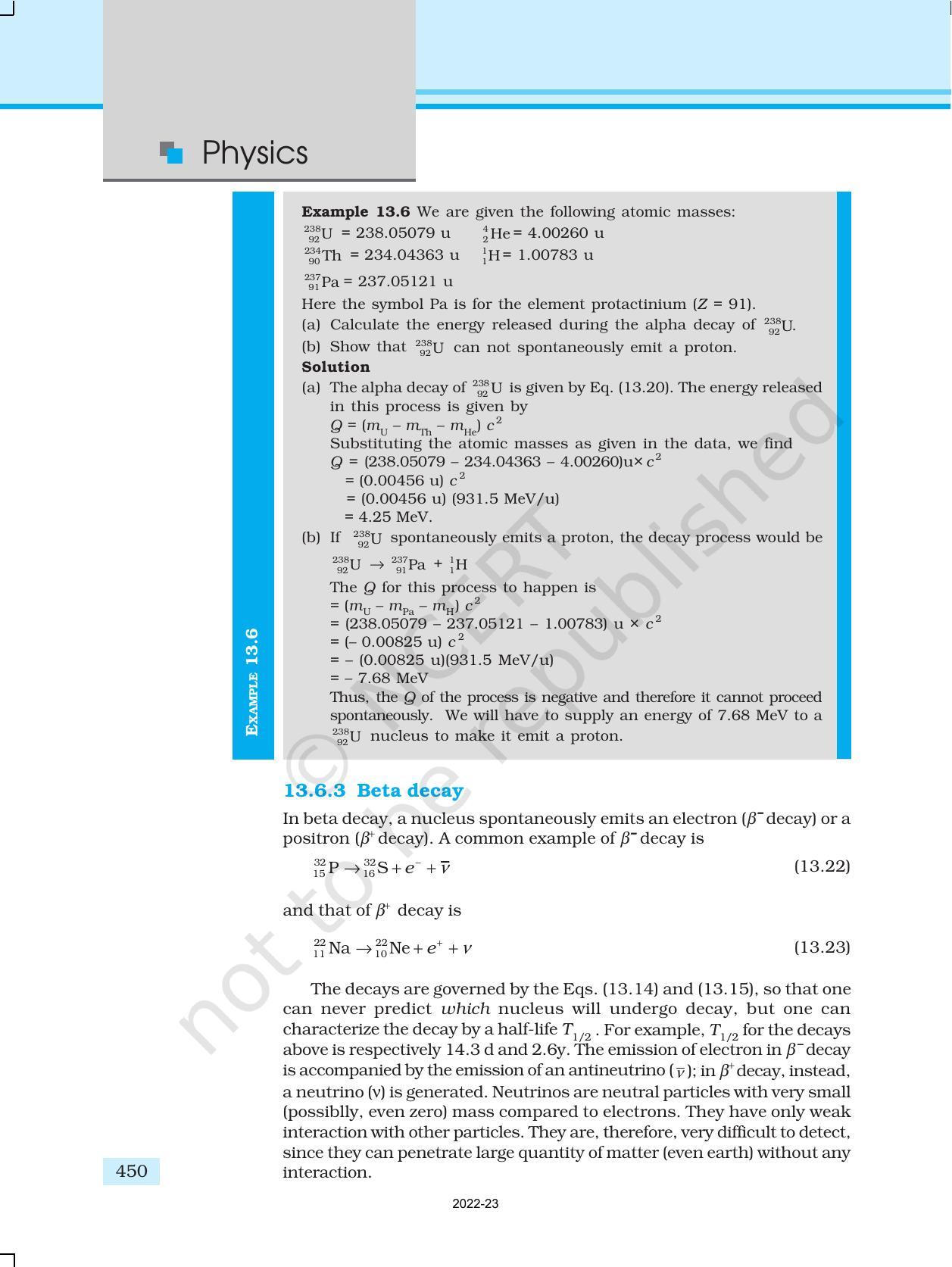 NCERT Book for Class 12 Physics Chapter 13 Nuclei - Page 13