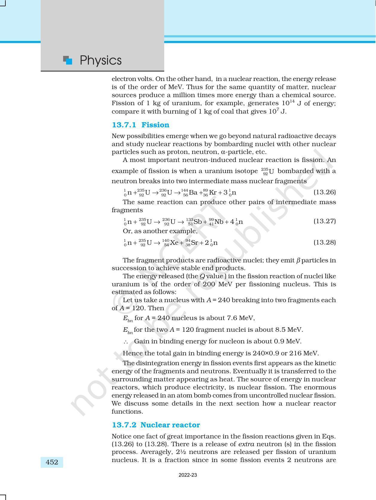 NCERT Book for Class 12 Physics Chapter 13 Nuclei - Page 15