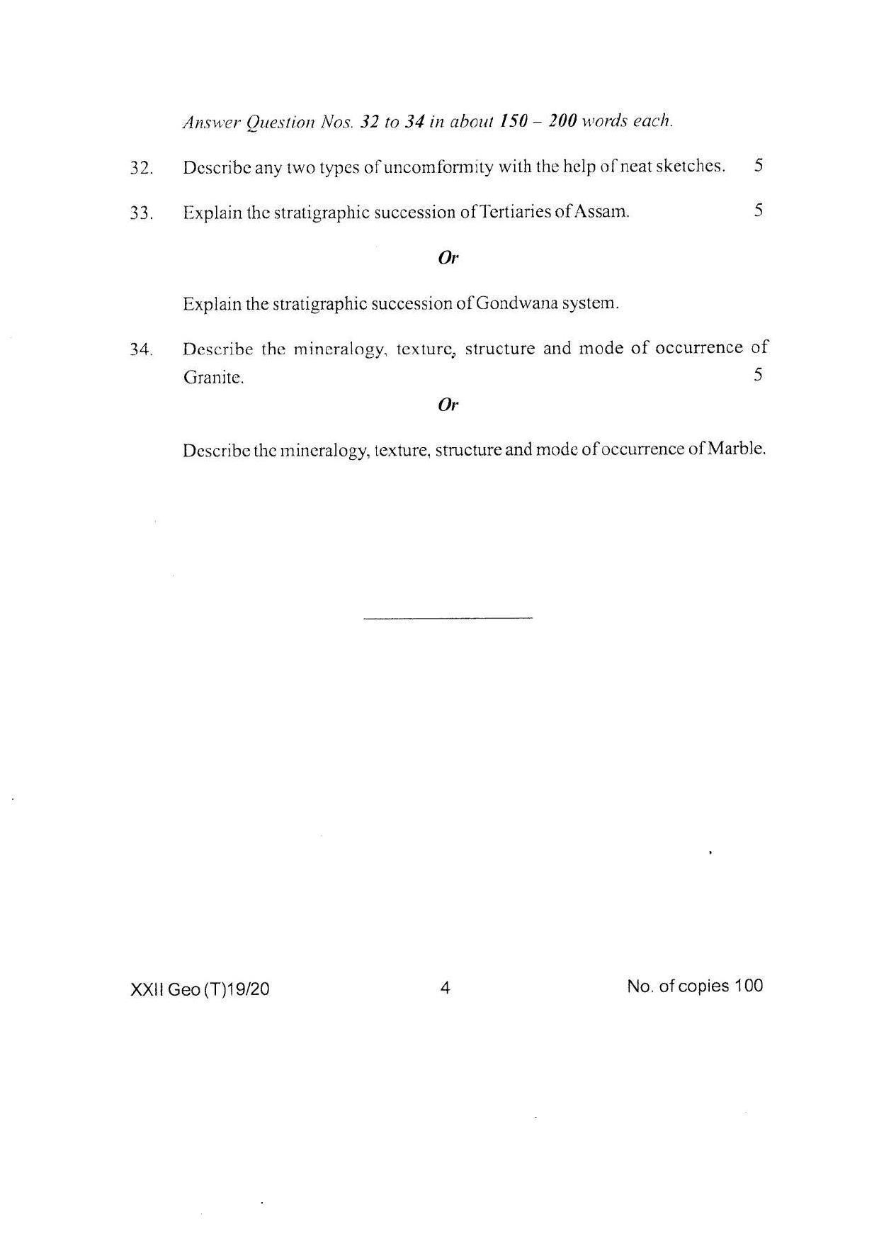 COHSEM Class 12 Geology Question Papers 2020 - Page 4