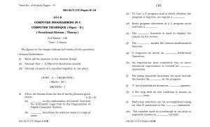 Meghalaya Board (MBOSE) Class 11 Computer_Techniqe_Paper-II 2018 Question Paper