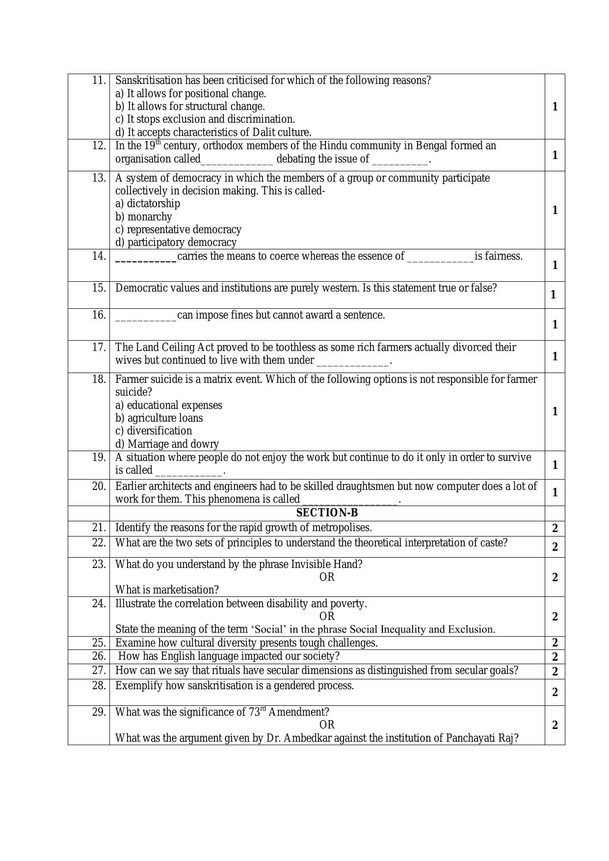 CBSE Class 12 Sociology -Sample Paper 2019-20 - Page 2
