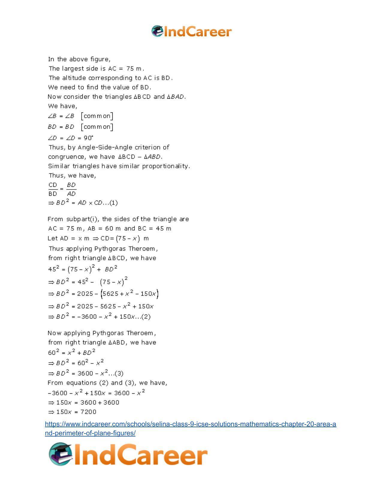 Selina Class 9 ICSE Solutions Mathematics : Chapter 20 - Area and Perimeter of Plane Figures - Page 13