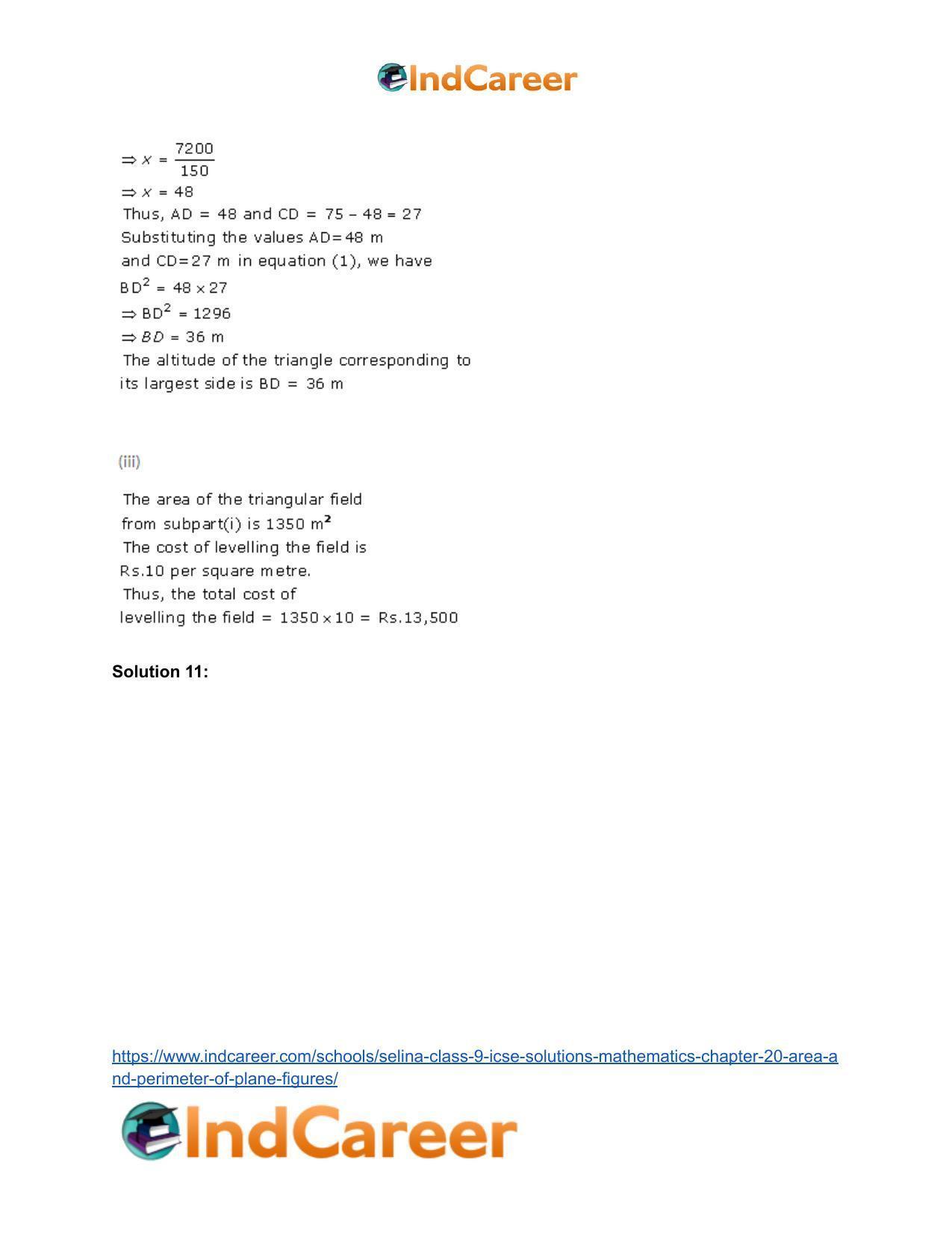 Selina Class 9 ICSE Solutions Mathematics : Chapter 20 - Area and Perimeter of Plane Figures - Page 14