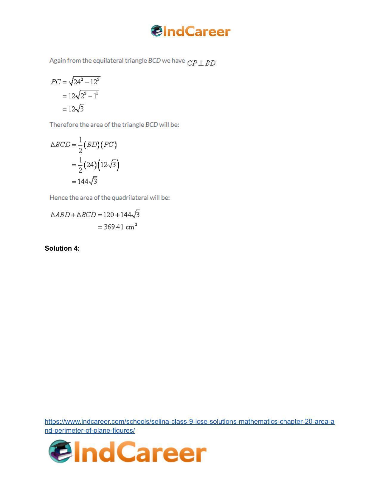 Selina Class 9 ICSE Solutions Mathematics : Chapter 20 - Area and Perimeter of Plane Figures - Page 21