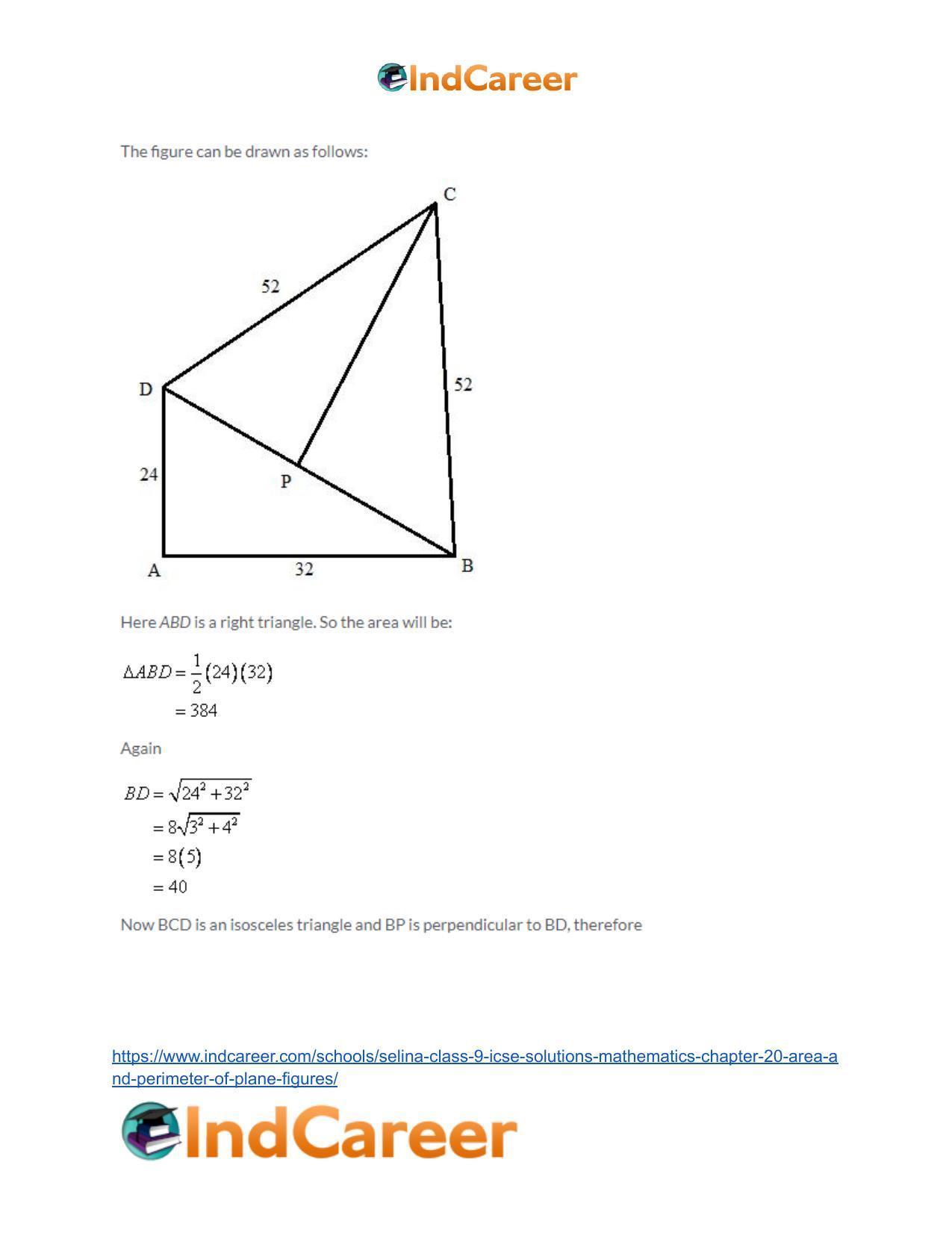 Selina Class 9 ICSE Solutions Mathematics : Chapter 20 - Area and Perimeter of Plane Figures - Page 22