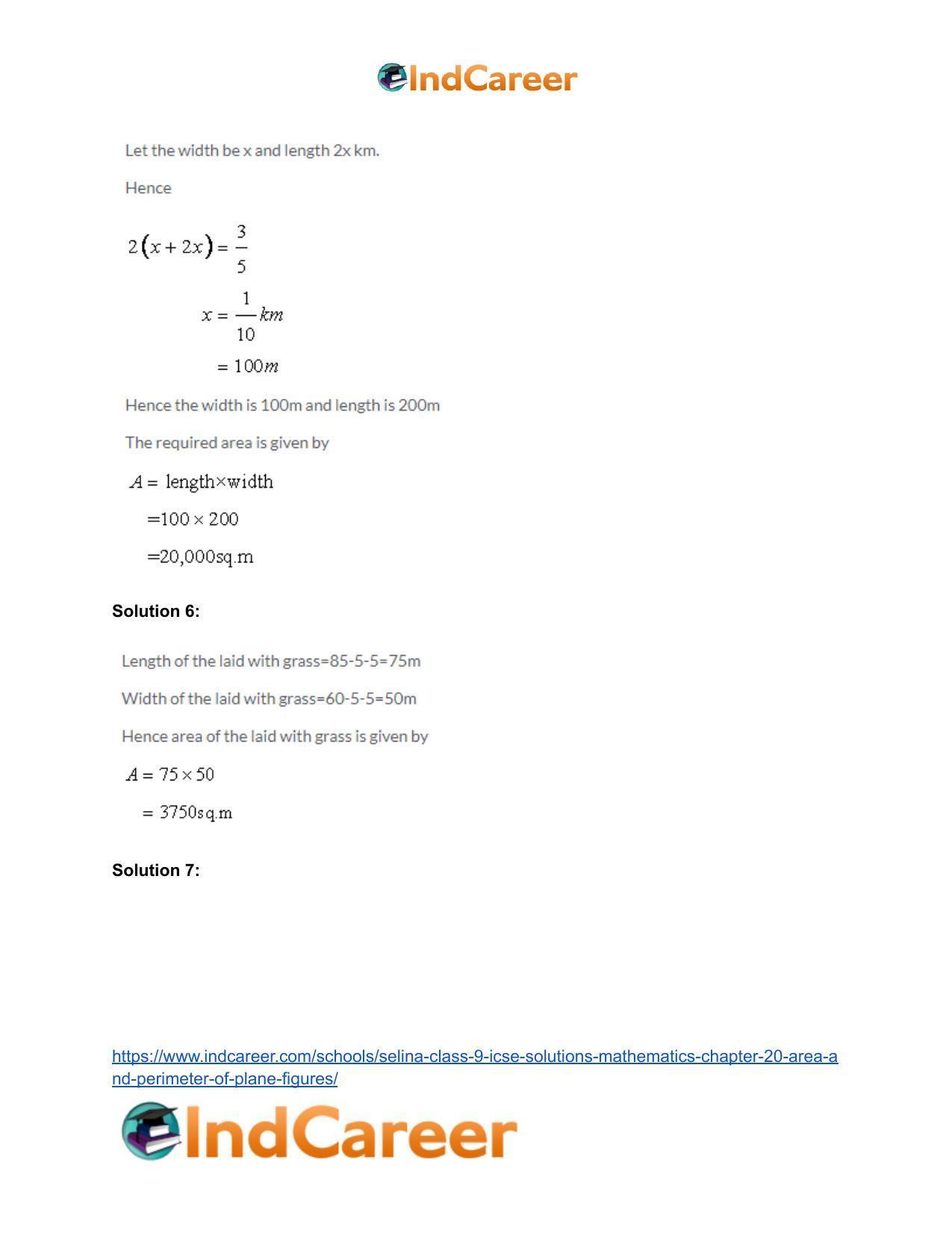 Selina Class 9 ICSE Solutions Mathematics : Chapter 20 - Area and Perimeter of Plane Figures - Page 24