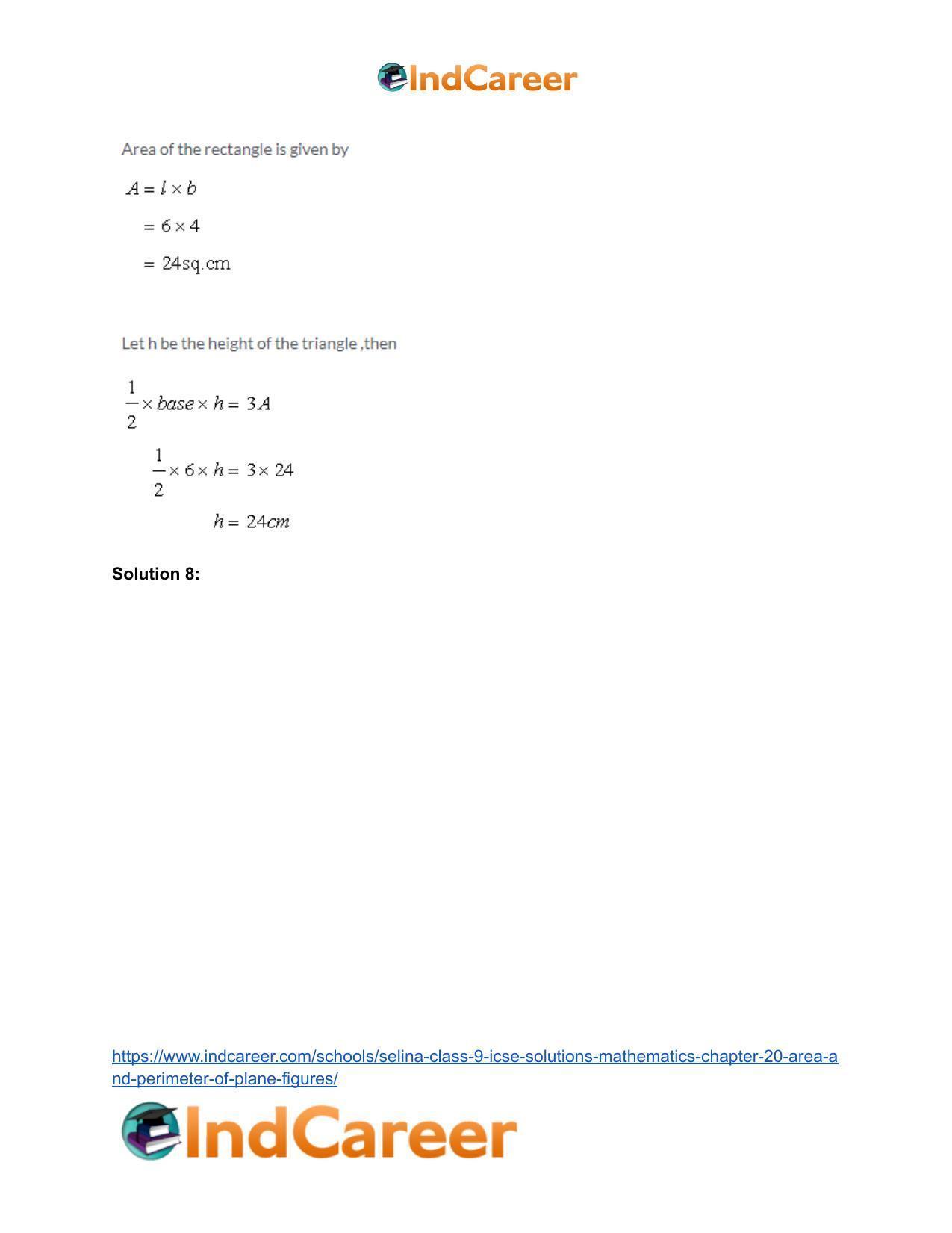 Selina Class 9 ICSE Solutions Mathematics : Chapter 20 - Area and Perimeter of Plane Figures - Page 25
