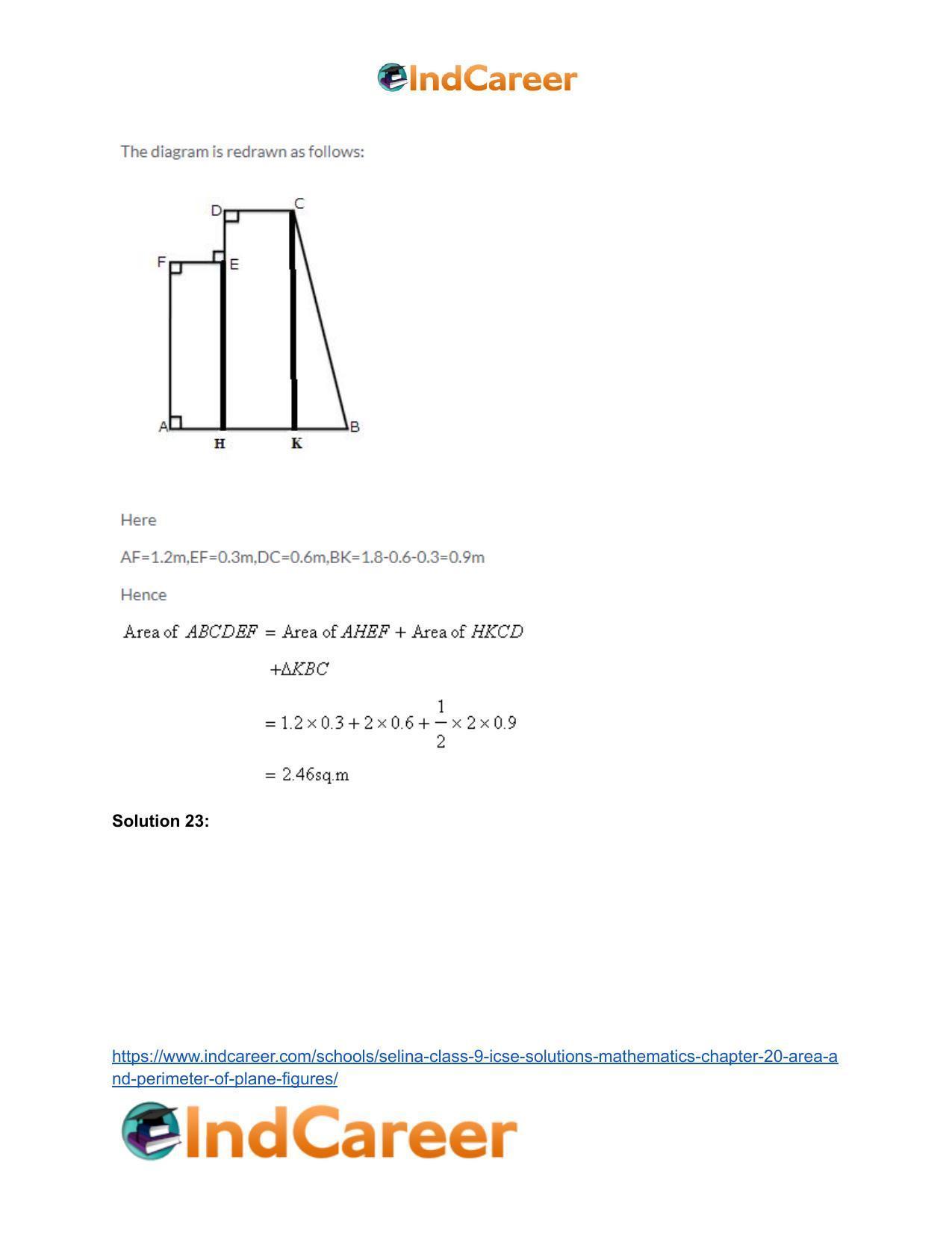 Selina Class 9 ICSE Solutions Mathematics : Chapter 20 - Area and Perimeter of Plane Figures - Page 39